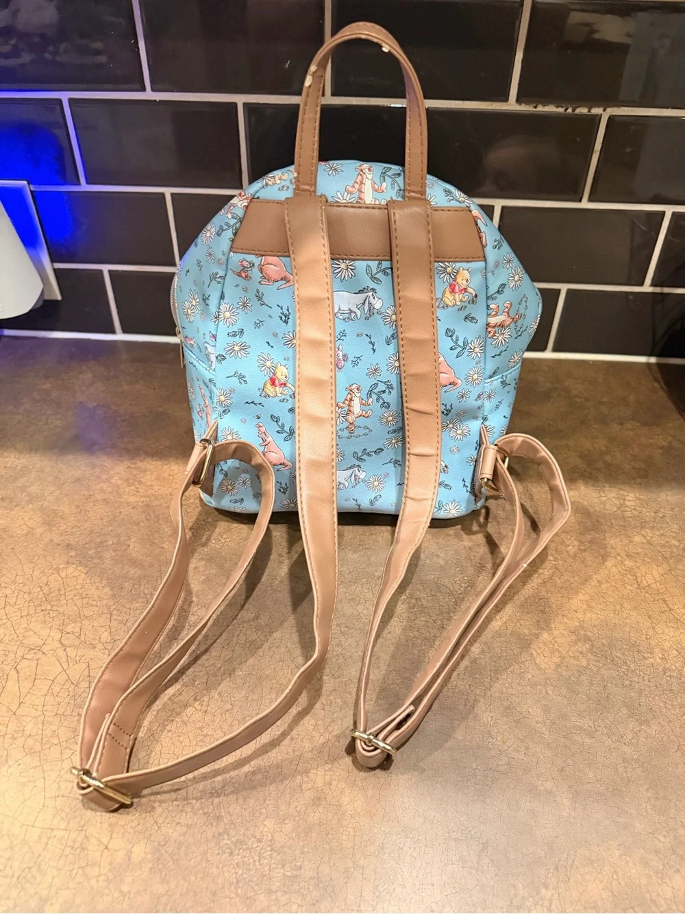 Loungefly Disney Winnie the Pooh Light Blue Floral Mini Backpack